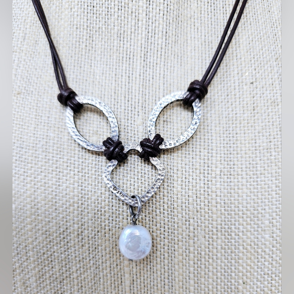 Silpada Coin Pearl Sterling Necklace